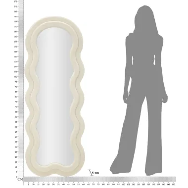 LUSTRO ZAWIESZANE TEDDY KREMOWE 60X4X160 cm (WYMIAR LUSTRA 39X137 cm)